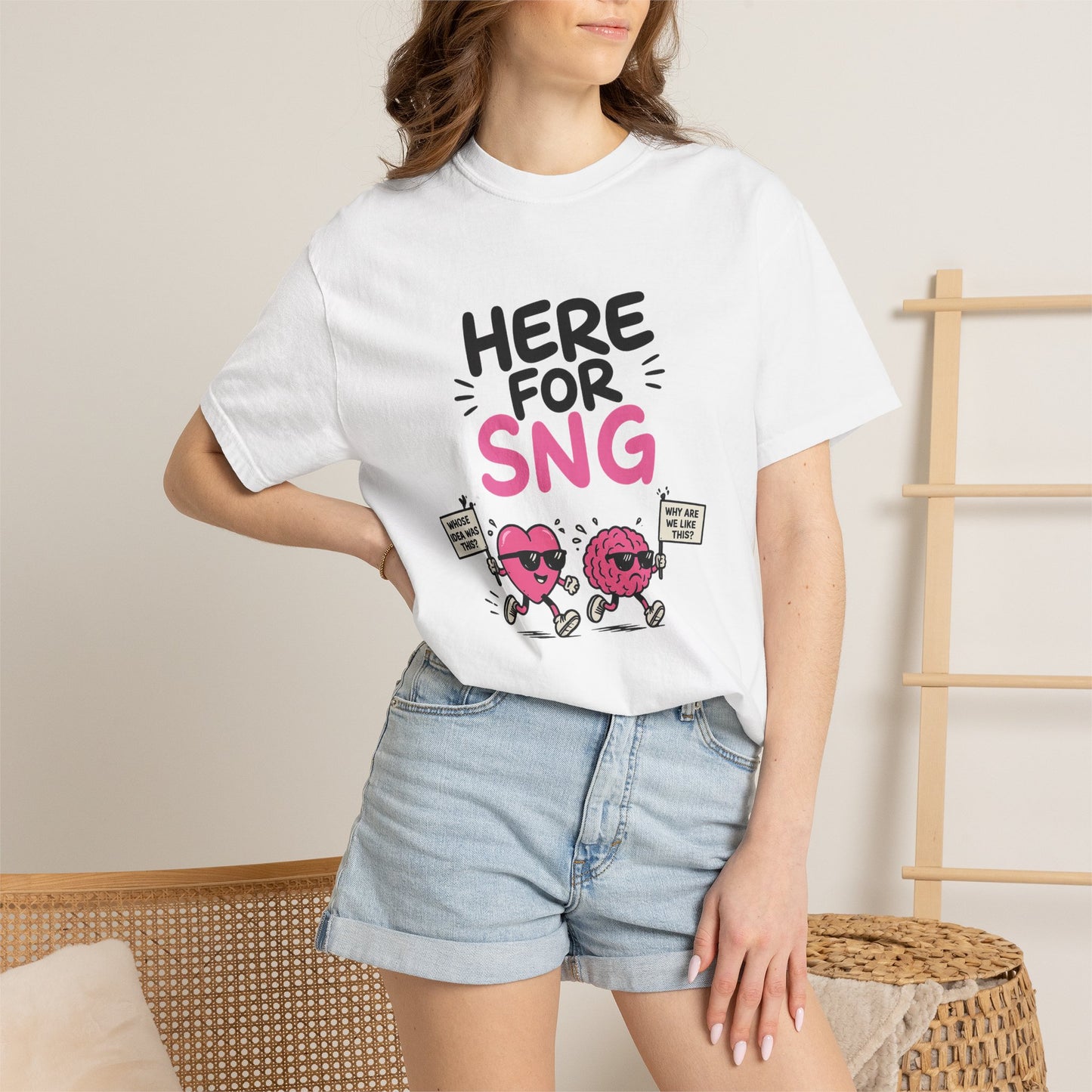Here for SNG Funny Snack Shirt — Cute Cartoon Donut & Cookie Graphic Tee