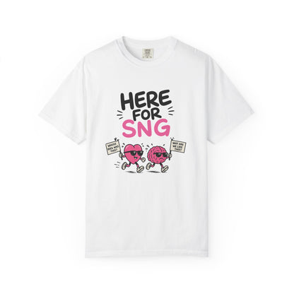 Here for SNG Funny Snack Shirt — Cute Cartoon Donut & Cookie Graphic Tee