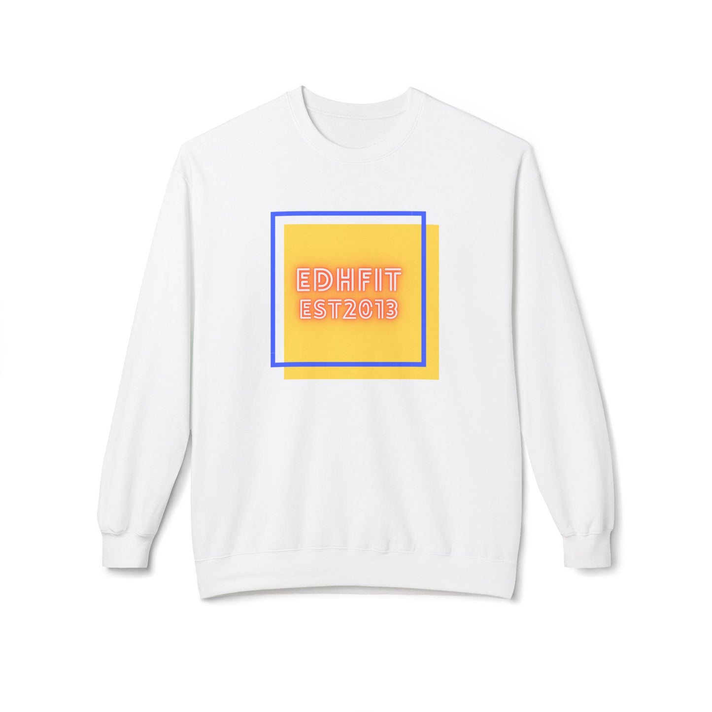 EDHFit Crewneck Sweatshirt — Retro Neon 'EDHFIT EST 2013' Square Logo