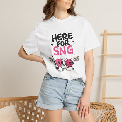 Here for SNG Funny Snack Shirt — Cute Cartoon Donut & Cookie Graphic Tee