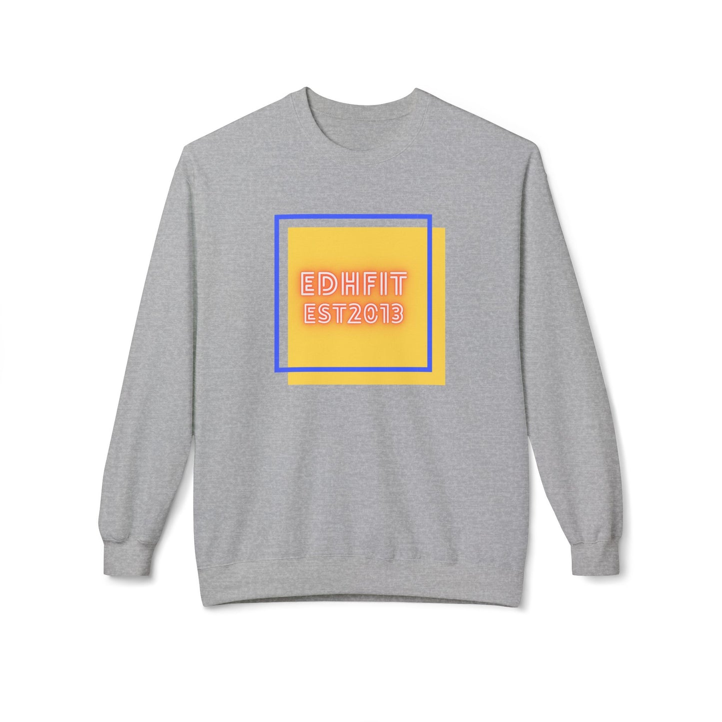 EDHFit Crewneck Sweatshirt — Retro Neon 'EDHFIT EST 2013' Square Logo