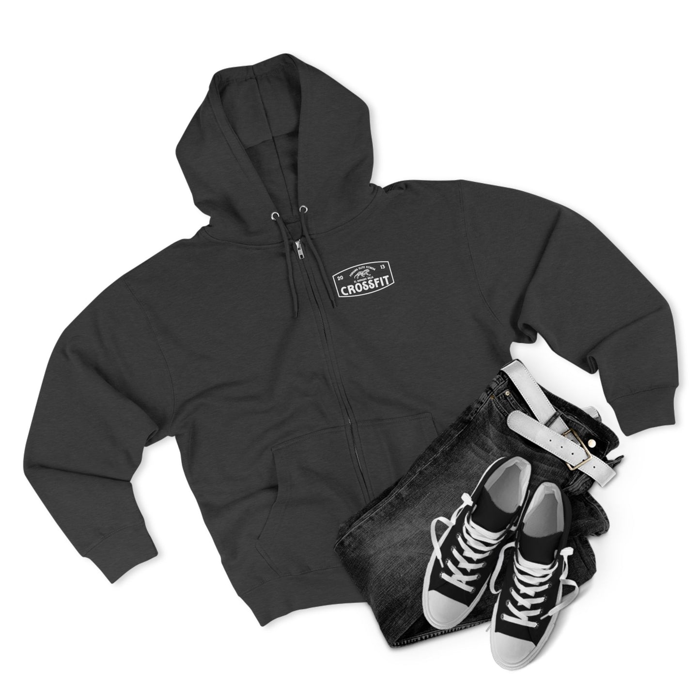 CrossFit Unisex Zip Hoodie - Gym Sweater, Exercise Wear, Fitness Apparel, Workout Gift, Casual Outerwear