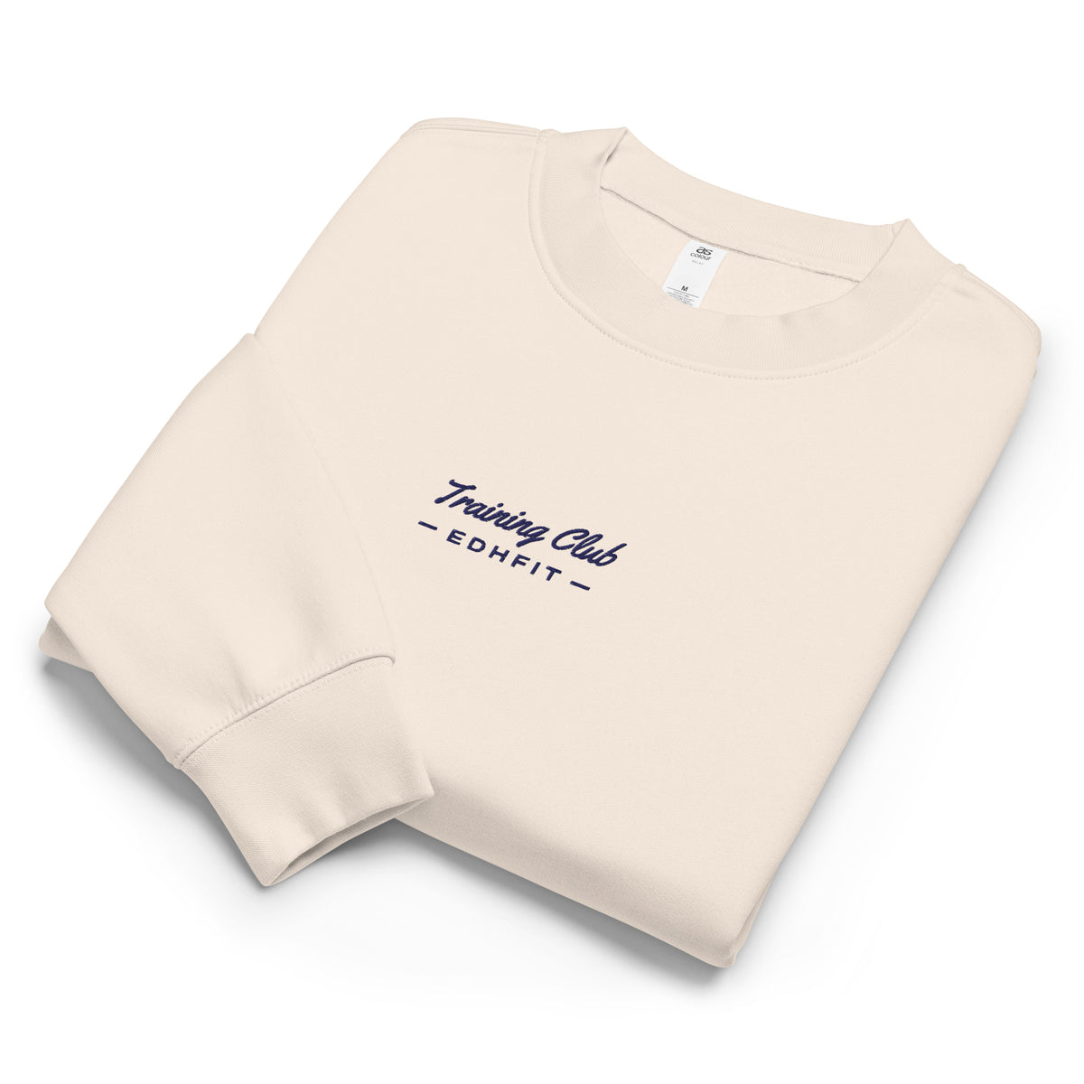 EDHFIT Training Club Embroidered Crewneck – Bone – Folded Front