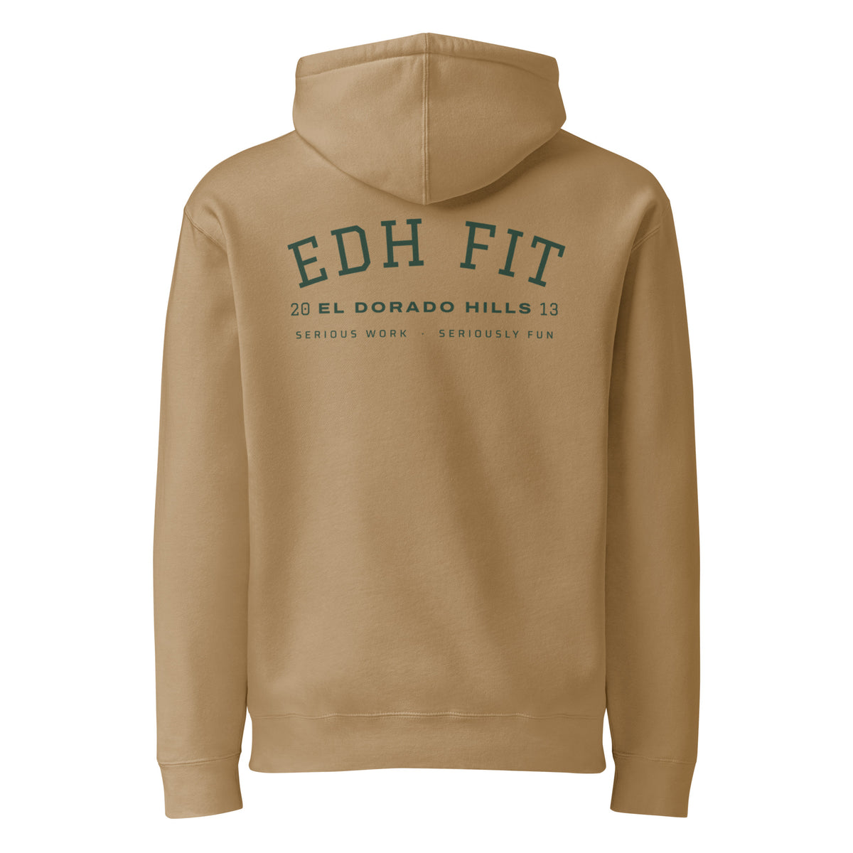 EDHFIT Varsity Arch Heavyweight Hoodie – Sandstone – Ghost Back