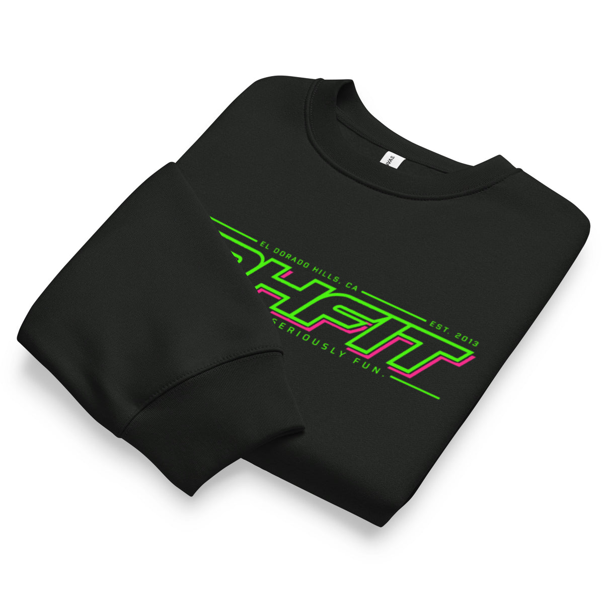 EDHFIT Echo Oversized Crewneck – Vintage Black – Folded Front
