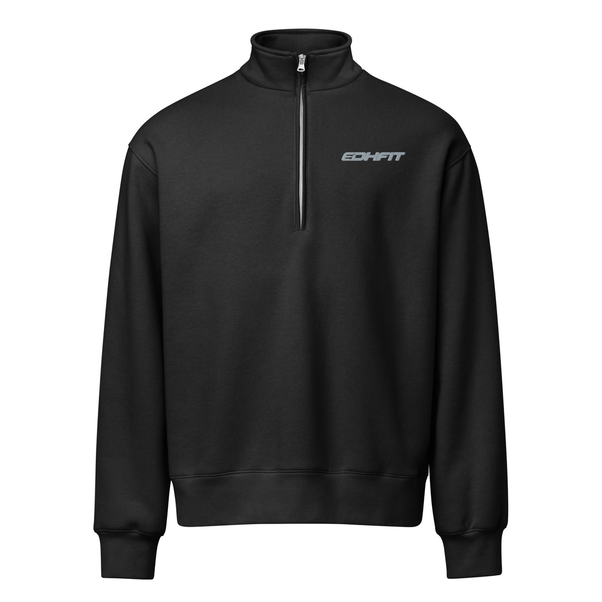 EDHFIT Tonal Embroidered Half Zip – Black – Ghost Front