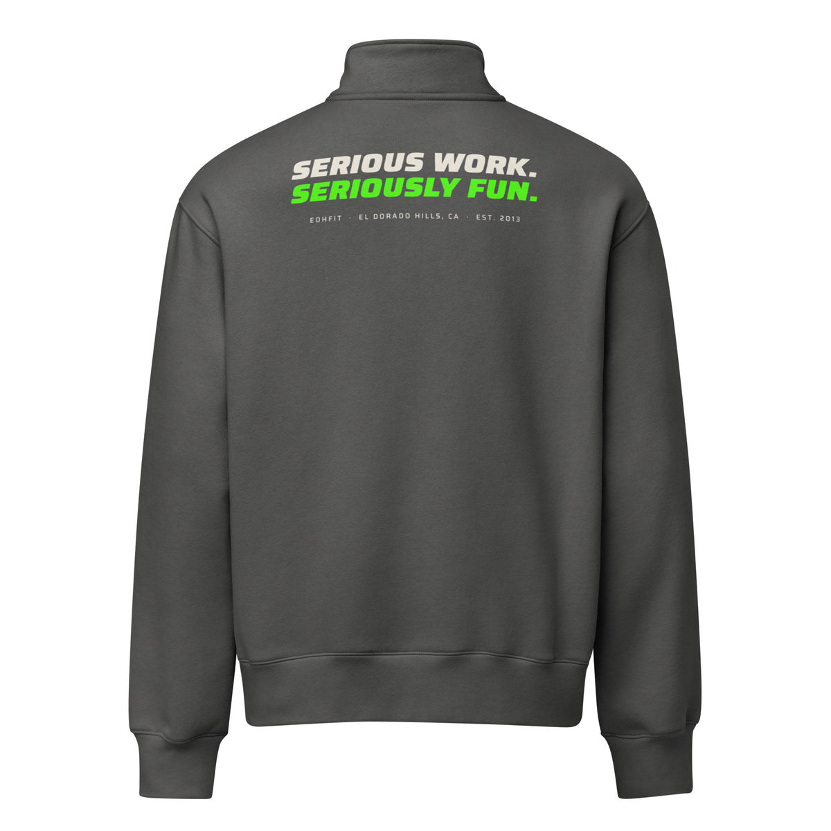 EDHFIT Serious Fun Heavyweight Half Zip – Asphalt – Ghost Back