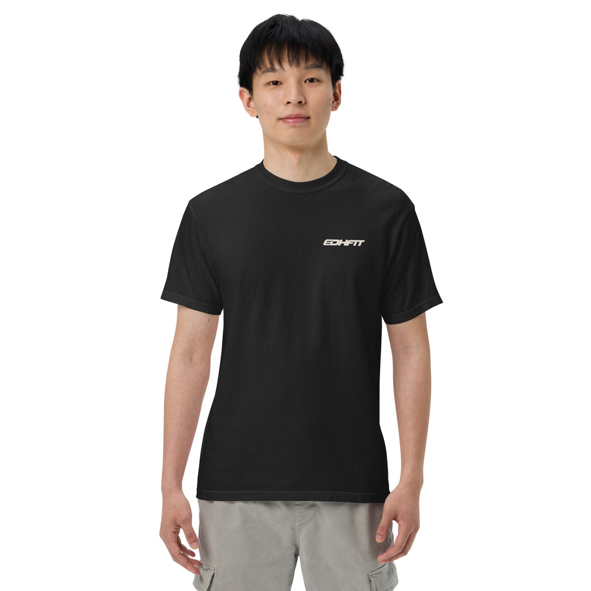 EDHFIT Serious Fun Back Print Tee – Black – On-model men's Front