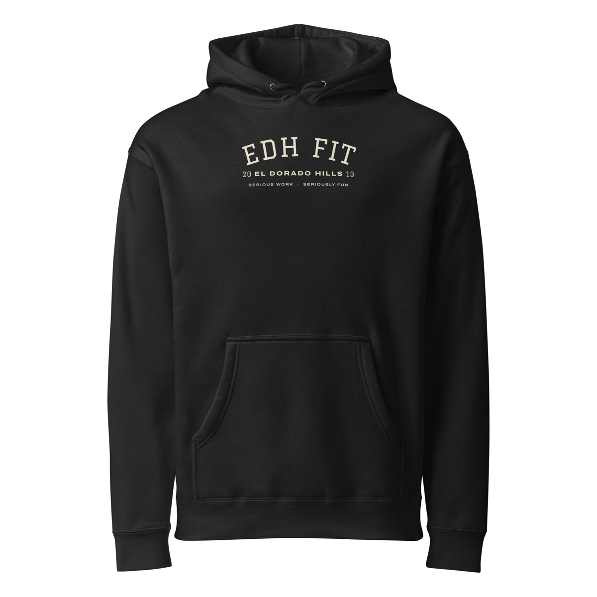 EDHFIT Varsity Arch Heavyweight Hoodie – Black – Ghost Front
