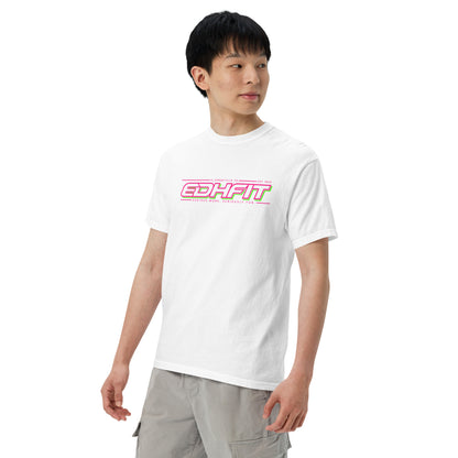 EDHFIT Dual Logo Echo Tee – White – On-model men's Left Front