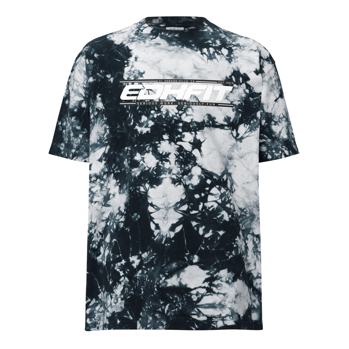 EDHFIT Crystal Tie-Dye Tee – Black/White – Ghost Front