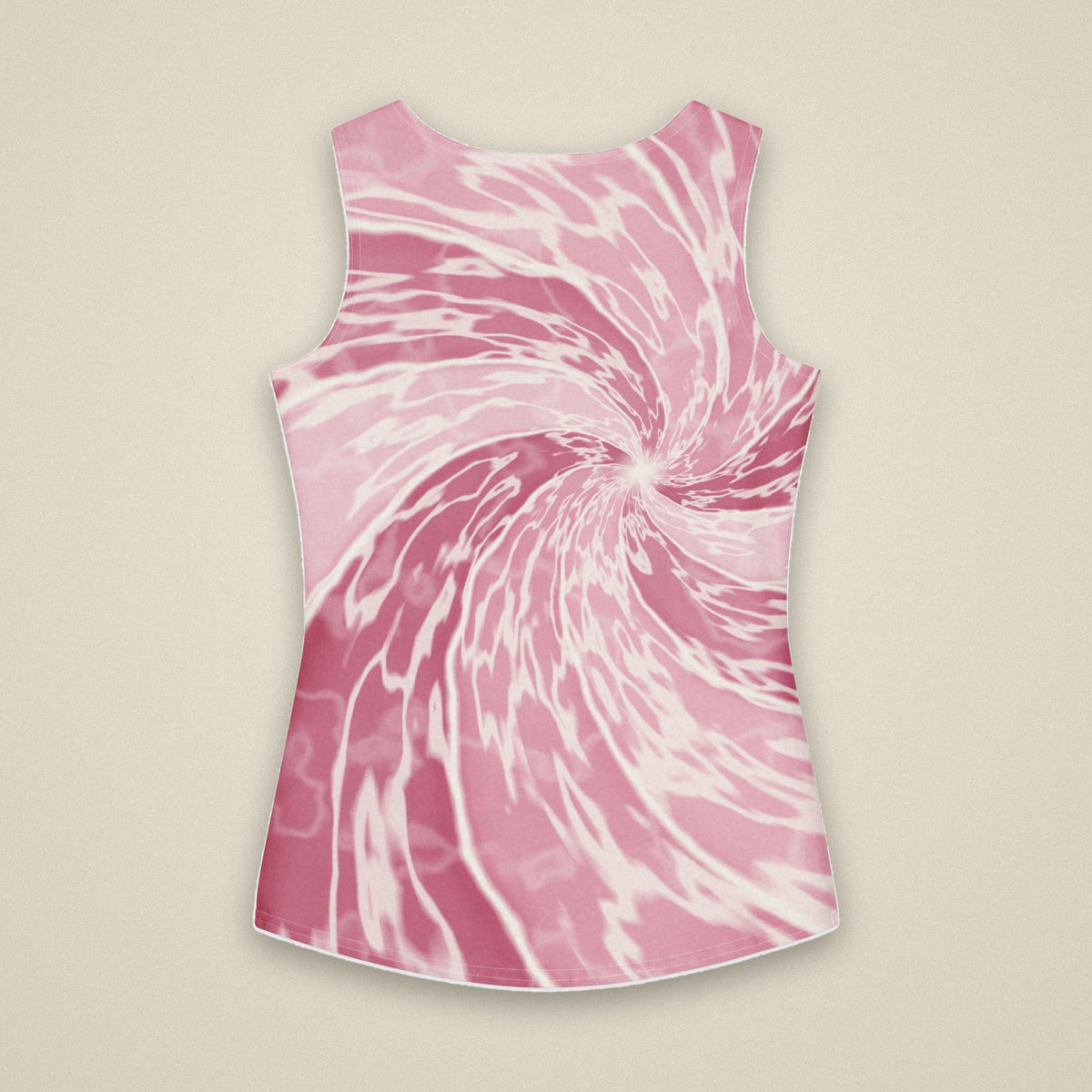 EDHFIT Blush Spiral Tie-Dye Print Tank – Styled flat lay · back · bone background