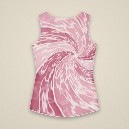 EDHFIT Blush Spiral Tie-Dye Print Tank – Styled flat lay · back · bone background