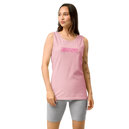 EDHFIT Garment-Dyed Tank – Light Pink – On-model women's Front