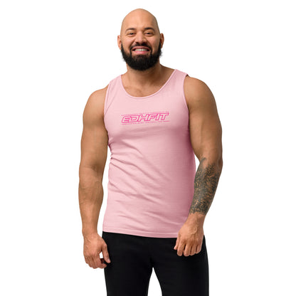 EDHFIT Garment-Dyed Tank – Light Pink – On-model men's Front